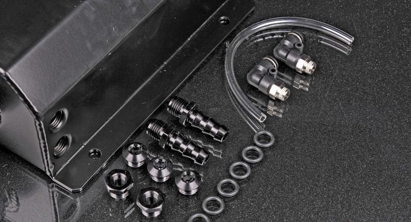 Маслоуловитель 2 литра, алюминиевый, черный