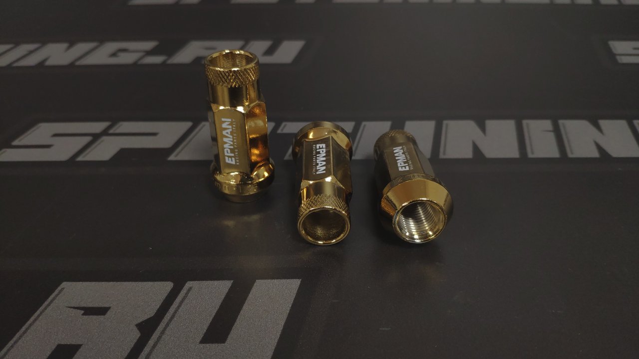 Гайки колесные М12*1,25 стальные, комплект 20шт (Золотой)