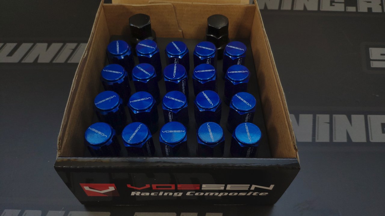 Гайки колесные Rays style M12*1.25, высота- 55мм, синие