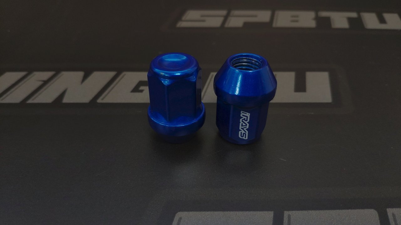 Гайки колесные Rays style M12*1.5, высота -35мм, синие