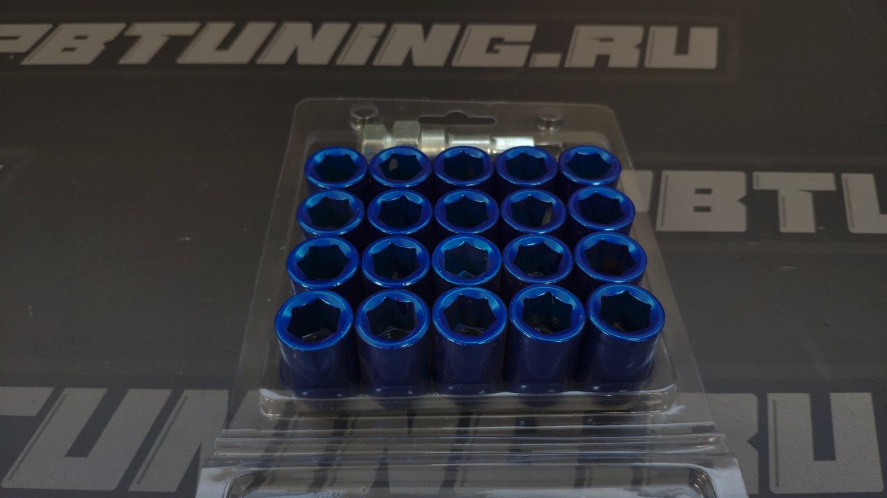 Гайки колесные Topfit открытые M12*1.25, высота - 32мм, синие