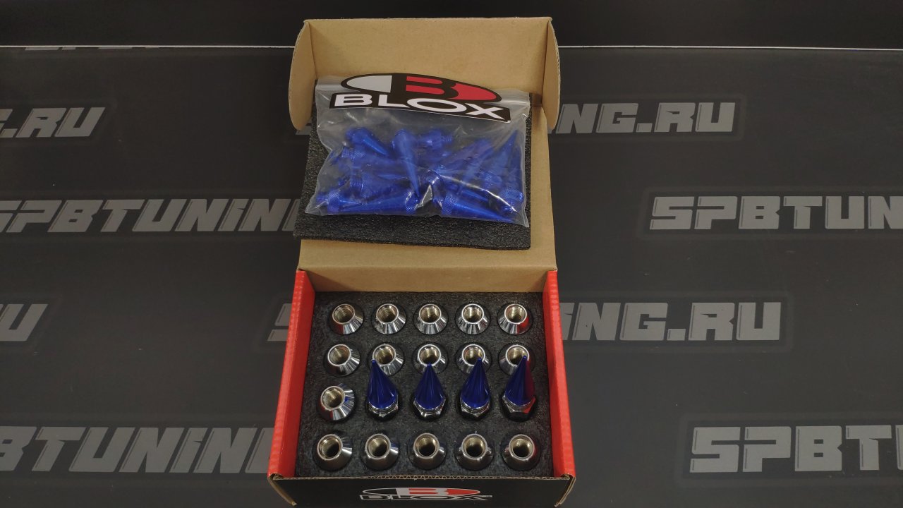 Гайки колесные Blox nut сталь+алюминий M12*1.5, синие