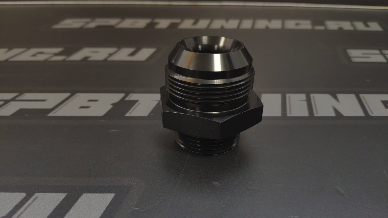 Адаптер AN20-ORB16 (папа-папа) с резиновым уплотнением O-Ring алюминий