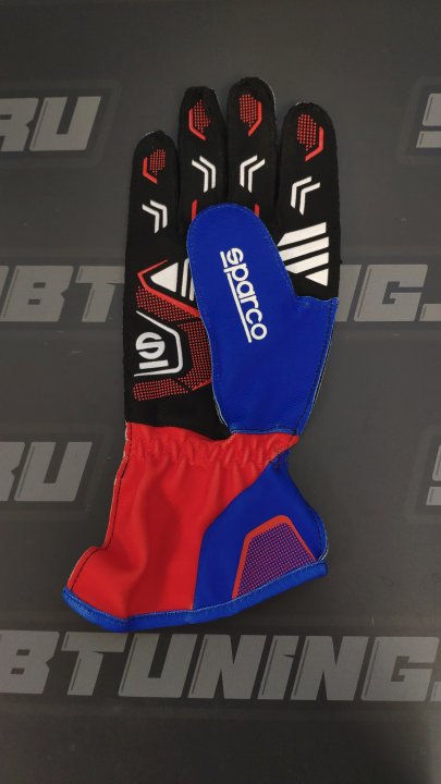 Перчатки для картинга SPARCO RECORD, синий/красный, размер 11