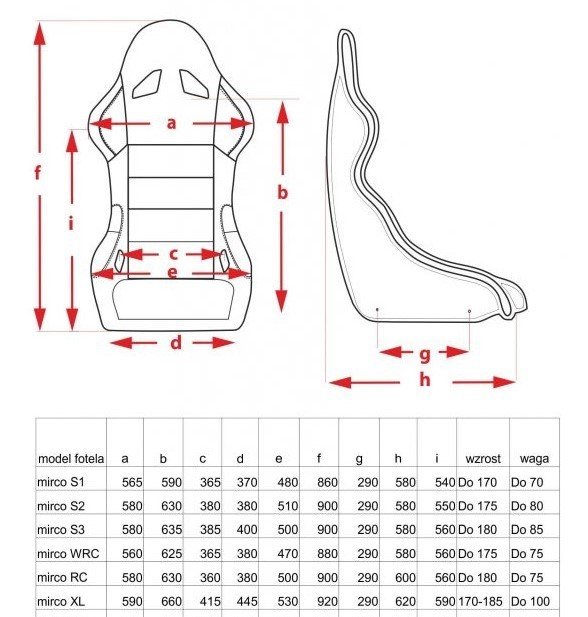 Спортивное сиденье Mirco XL