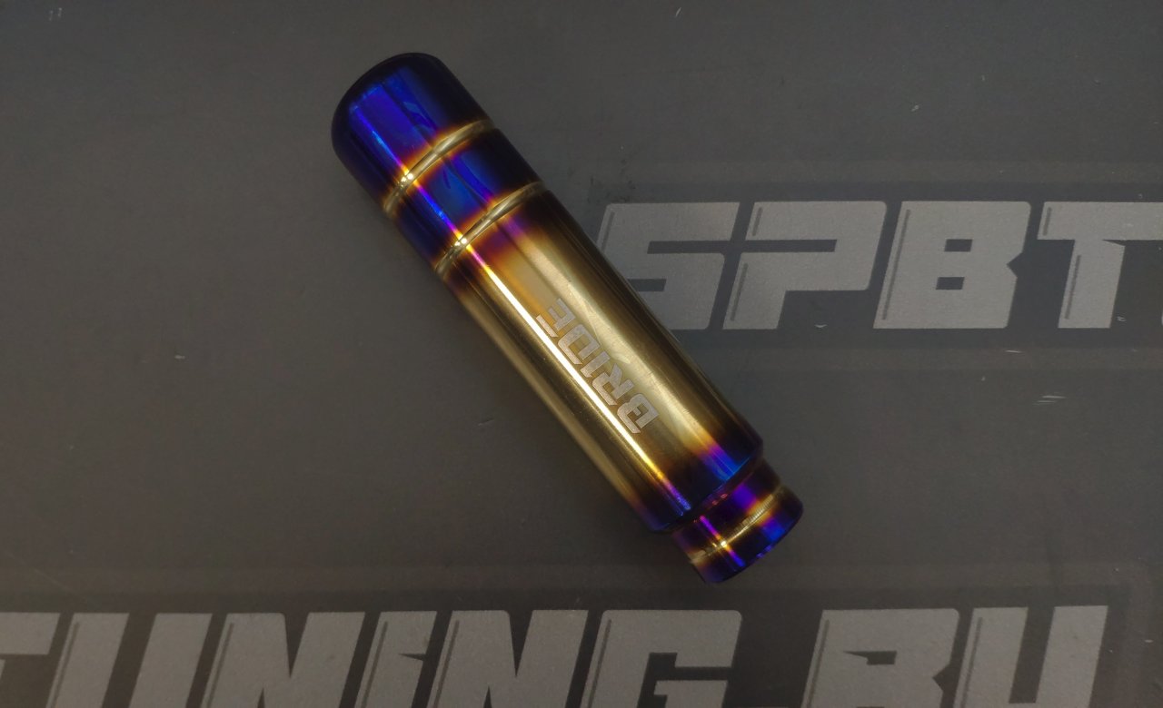 Ручка КПП, L=130мм, алюминий фиолетовый/золотой с надписью "Bride"