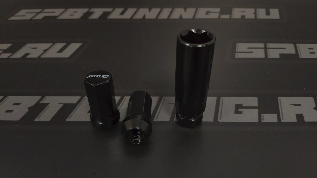 гайки колесные Rays style M12*1.5, высота- 44мм, черные