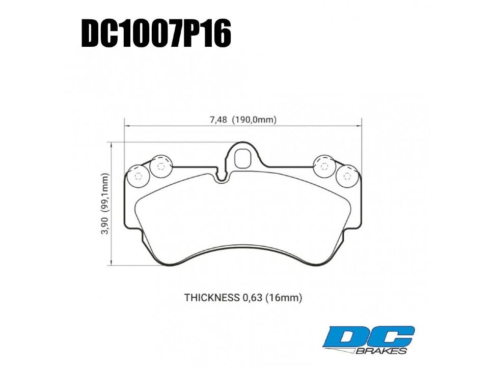 Колодки тормозные DC1007P16 DC Brakes Street STR.S+, перед PORSCHE CAYENNE (955); VW TOUAREG 330 ММ;