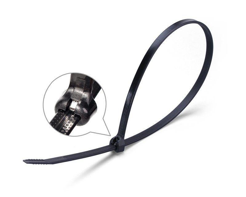 Стяжки со стальным зубом 3*100 черные