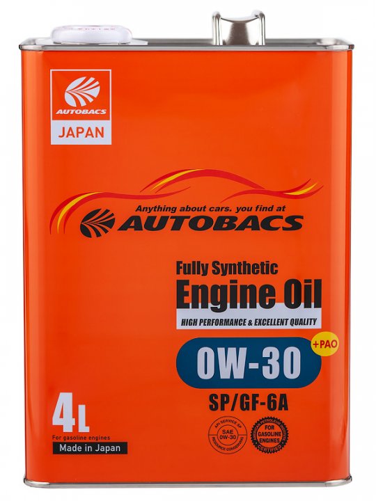 Моторное масло AUTOBACS Fully Synthetic FS 0W30 SP/GF-6A (+PAO) 4л.