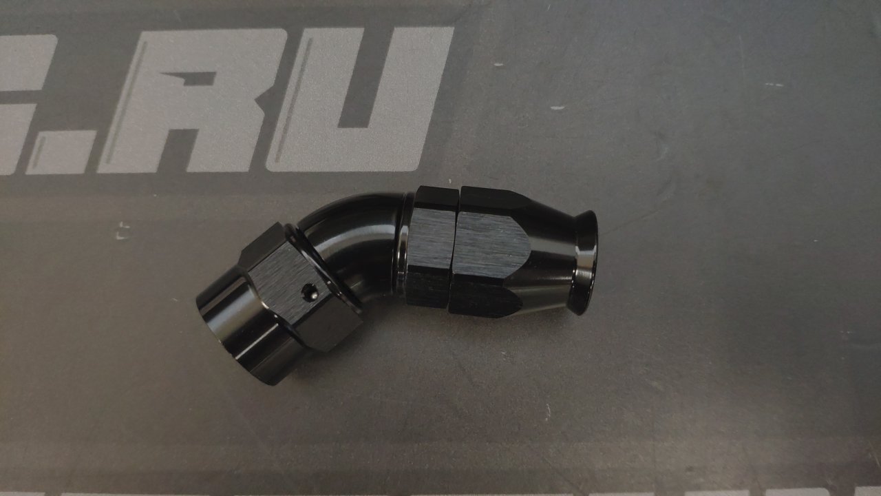 Фитинг полнопоточный AN8 45* для тефлонового шланга PTFE