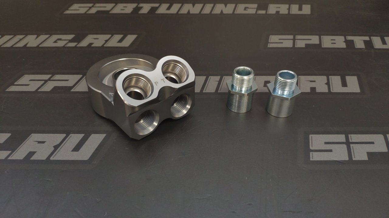 Проставка под масляный фильтр 4 выхода BLACKROCK