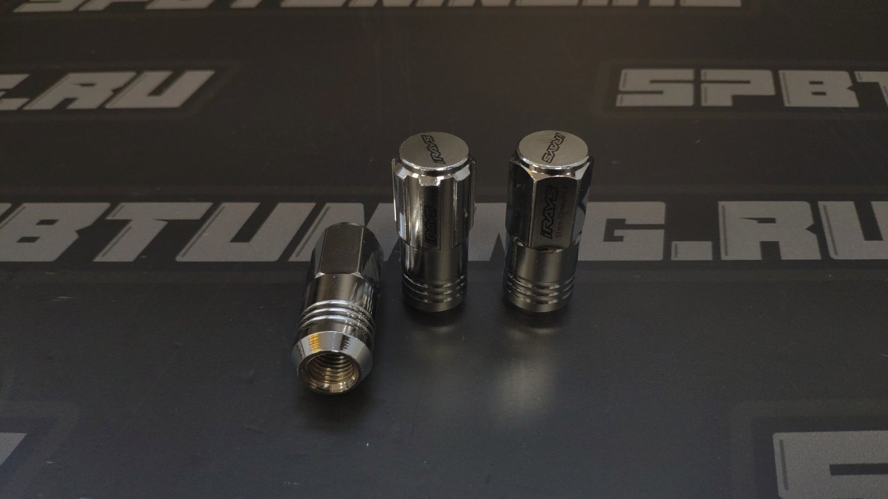 Гайки колесные Rays style M12*1.25, высота- 51мм, хром