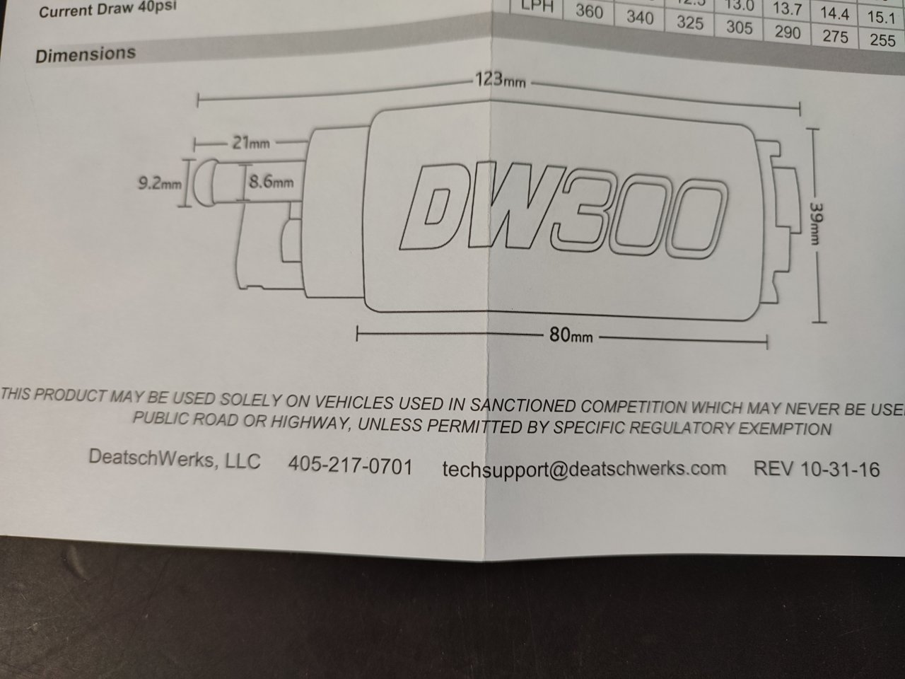 DeatschWerks насос топливный 340л\ч MMC Evo 8, 9 DW300