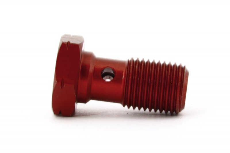 Болт (штуцер) для banjo M10x1 L=20mm алюминий КРАСНЫЙ, Goodridge 992-03-31DR