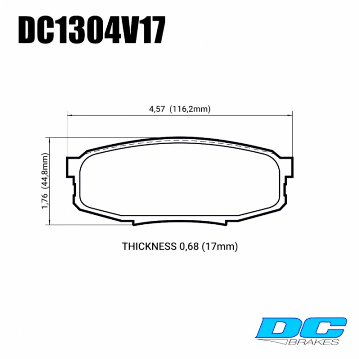 Колодки тормозные DC1304V17 DC brakes Street HD, задние LEXUS LX570, LX450D, TOYOTA LC200 Tundra