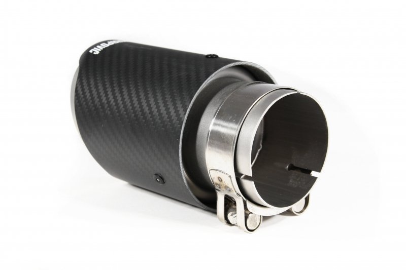 Насадка на глушитель, дизайн AKRAPOVIC EVO карбон, D посадочный 63 мм / D наруж 90 мм AC16390EV