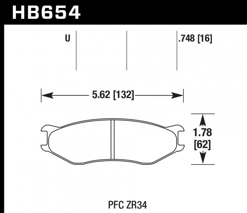 Колодки тормозные HB654U.748 HAWK DTC-70 PFC ZR34 19 mm