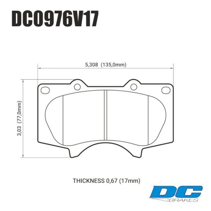 Колодки тормозные DC0976V17 DC brakes Street HD, перед LEXUS GX460 / GX470;  Prado 150/120; PAJERO