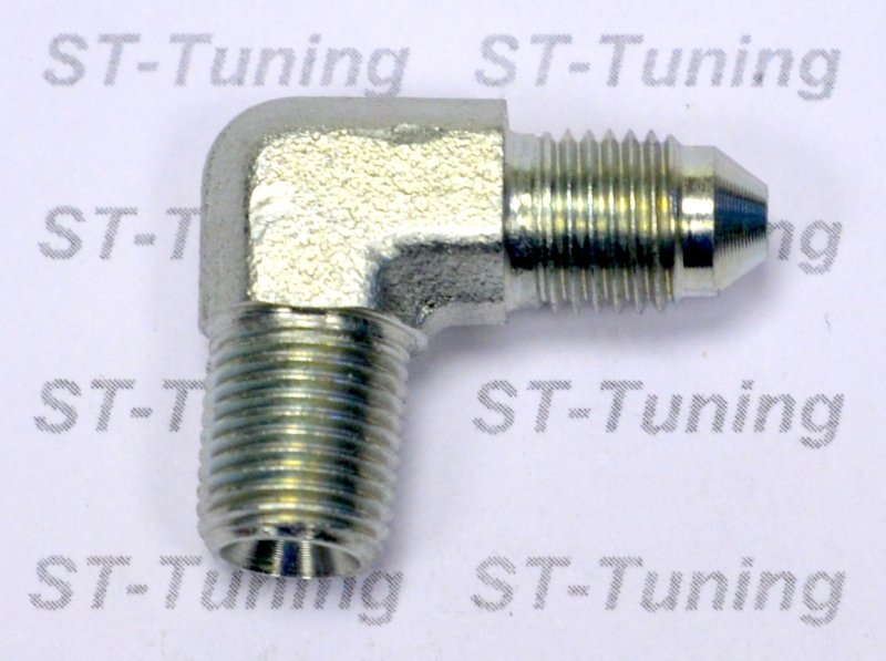 Адаптер П AN03 - П NPT, 3/8Х24 - 1/8X27, 90°, Wilwood сталь, AN822-03P