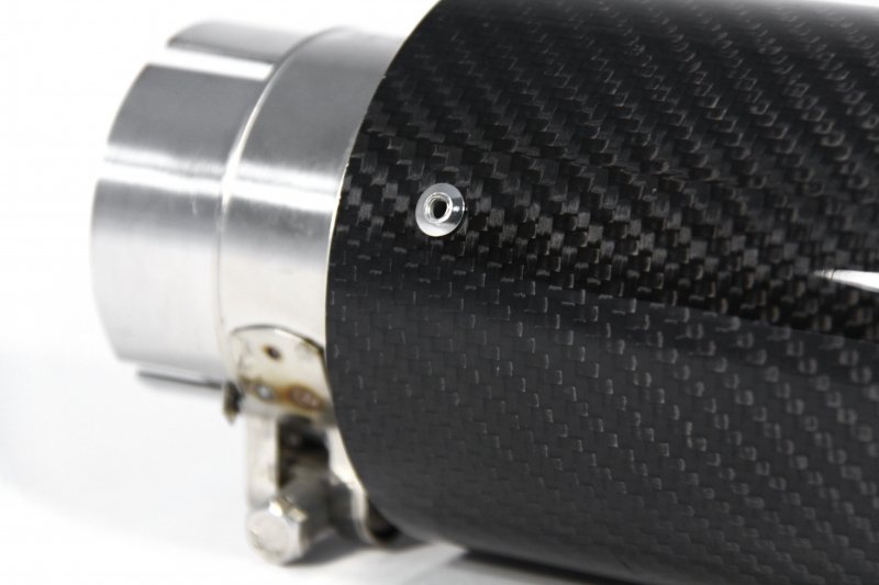 Насадка на глушитель, дизайн M-Style, карбон, D посадочный 57 мм / D наруж 90 мм, матовая нержавейка