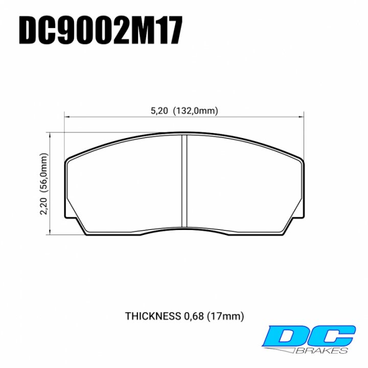 Колодки тормозные DC9002M17 DC brakes Race Track, Proma 4 поршн. ТМ2.334, ТМ2.332, AP Racing, Rotora