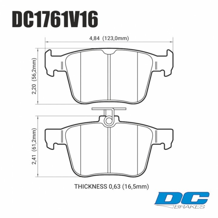 Колодки тормозные DC1761V16 DC brakes Street STR.S, задние A3 8V; TT 8S; GOLF 7; PASSAT 3G; 
