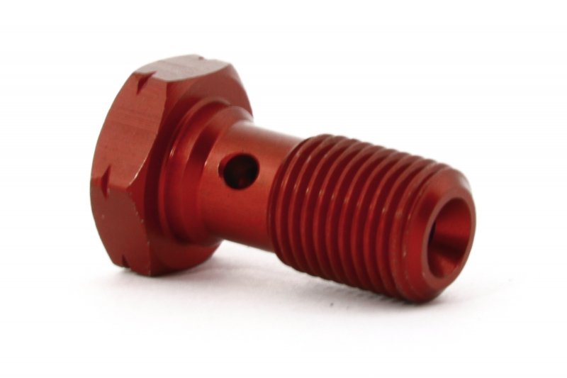 Болт (штуцер) для banjo M10x1 L=20mm алюминий КРАСНЫЙ, Goodridge 992-03-31DR
