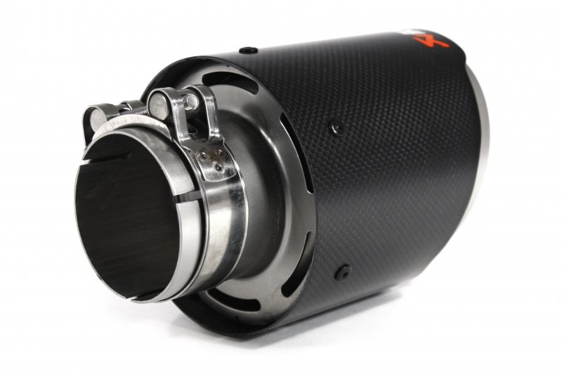 Насадка на глушитель, дизайн AKRAPOVIC EVO карбон, D посадочный 63 мм / D наруж 114 мм AC163114EV