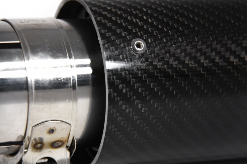 Насадка на глушитель, дизайн M-Style, карбон, D посадочный 63 мм / D наруж 90 мм, матовая нержавейка