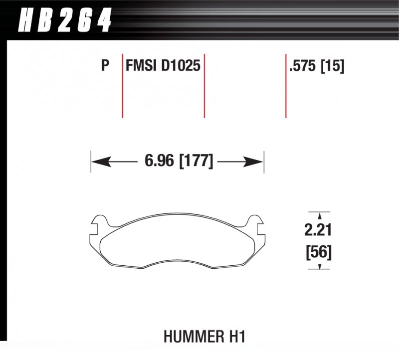 Колодки тормозные HB264P.575 HAWK SuperDuty; 15mm