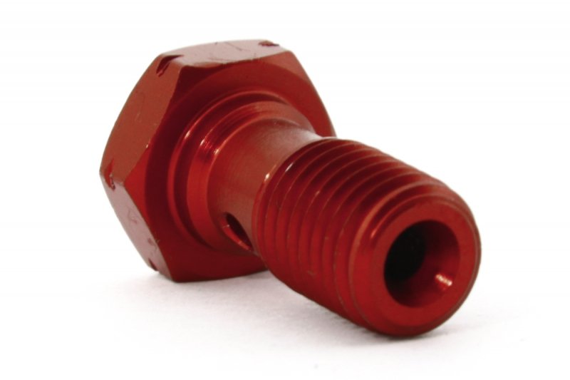 Болт (штуцер) для banjo M10x1.25 L=20mm алюминий КРАСНЫЙ, Goodridge 992-03-32D
