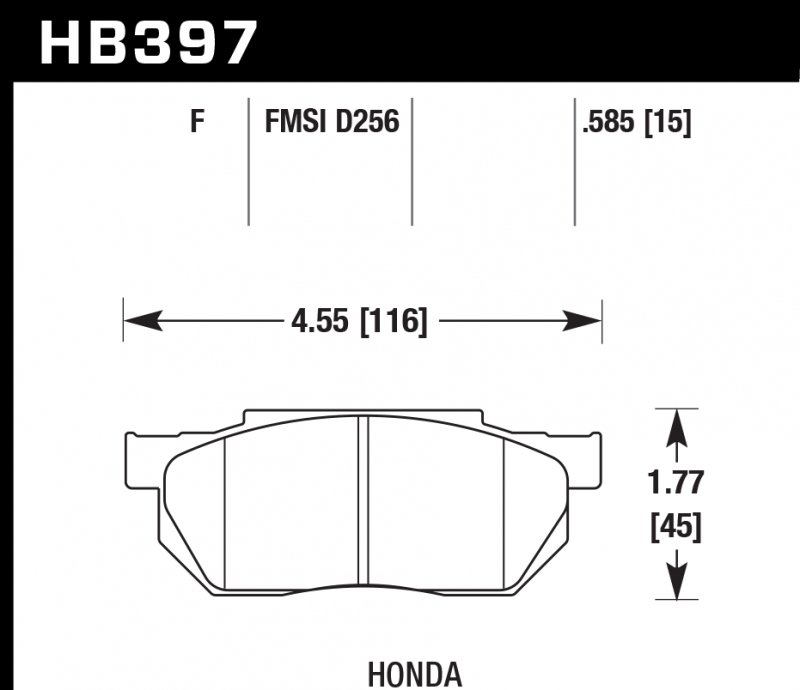 Колодки тормозные HB397F.585 HAWK HPS