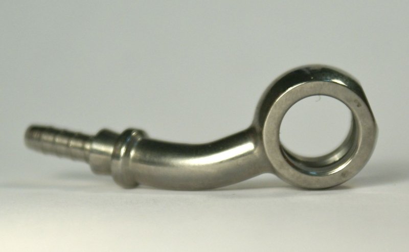 Фитинг banjo d10 mm, 45°, влево D-03 нерж. сталь, под опрессовку S5094L-03C, Goodridge