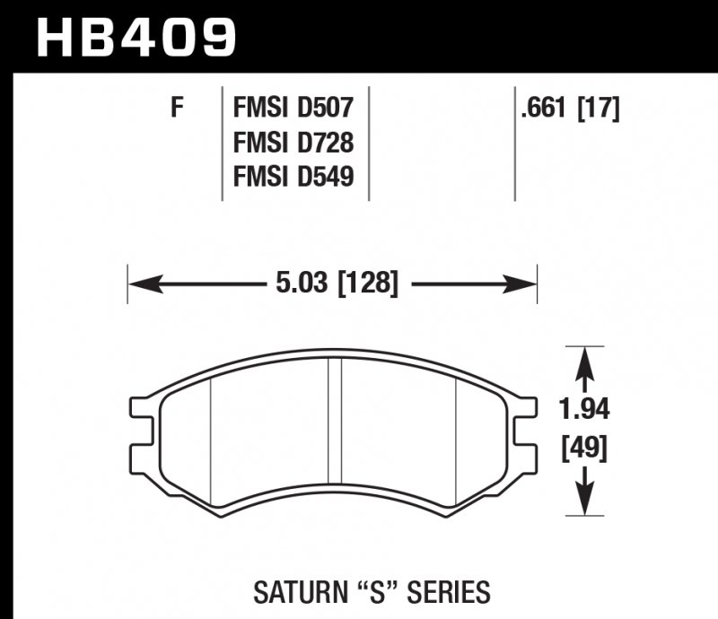 Колодки тормозные HB409F.661 HAWK HPS