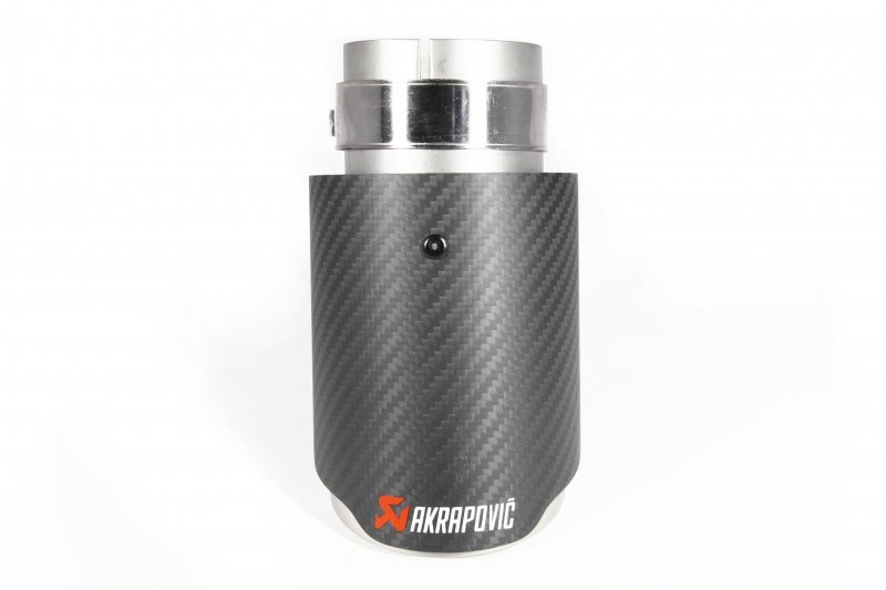 Насадка на глушитель, дизайн AKRAPOVIC EVO карбон, D посадочный 63 мм / D наруж 90 мм AC16390EV