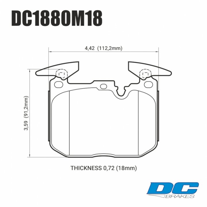 Колодки тормозные DC1880M18 DC brakes Race Track, перед BMW M4 F82, F32; M3 F80 F30; F20 F22 F87 M