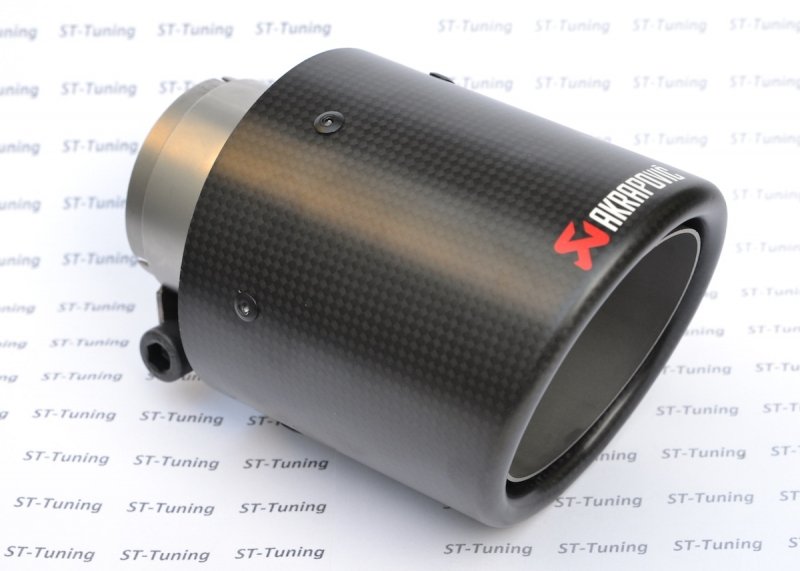 Насадка на глушитель, дизайн AKRAPOVIC карбон, D посадочный 63 мм / D наруж 101 мм AC163101