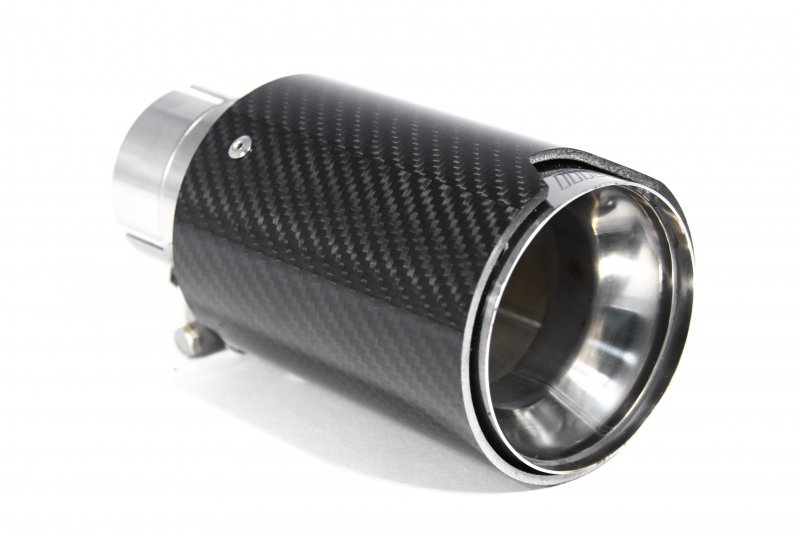 Насадка на глушитель, дизайн M-Style, карбон, D посадочный 57 мм / D наруж 90 мм, матовая нержавейка