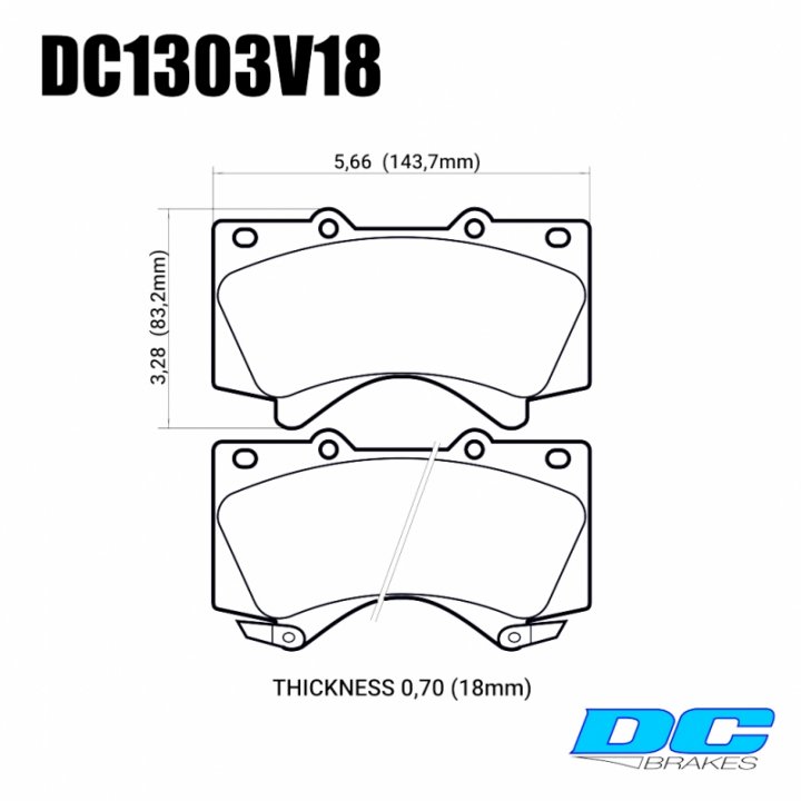 Колодки тормозные DC1303V18 DC brakes Street HD, передние LEXUS LX570, LX450D, TOYOTA LC200 Tundra