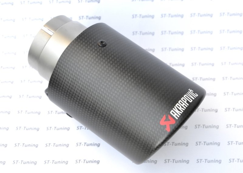 Насадка на глушитель, дизайн AKRAPOVIC карбон, D посадочный 51 мм / D наруж 90 мм AC15190