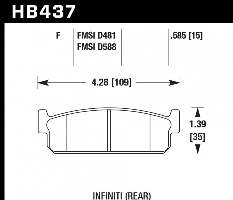 Колодки тормозные HB437F.585 HAWK HPS