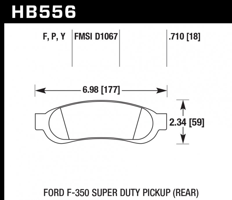 Колодки тормозные HB556P.710 HAWK SuperDuty задние Ford F-250 / F-350