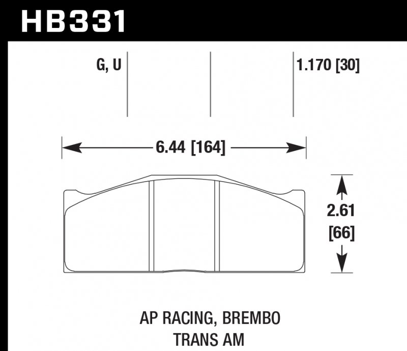Колодки тормозные HB331Q1.17 HAWK DTC-80; AP Racing, Brembo 30mm