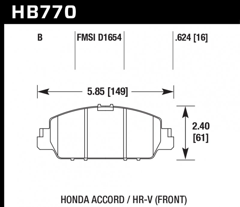 Колодки тормозные HB770B.624 HAWK HPS 5.0; 16mm