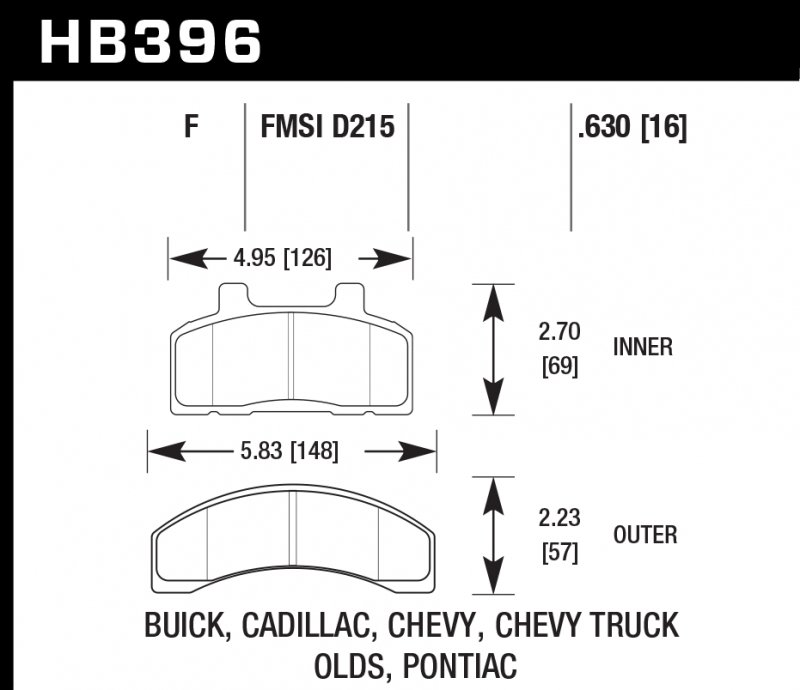 Колодки тормозные HB396F.630 HAWK HPS
