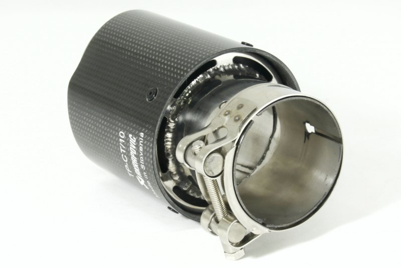 Насадка на глушитель, дизайн AKRAPOVIC EVO G карбон, D посадочный 63 мм / D наруж 90 мм AC16390EVG