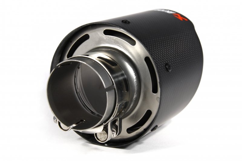Насадка на глушитель, дизайн AKRAPOVIC EVO карбон, D посадочный 57 мм / D наруж 114 мм AC157114EV