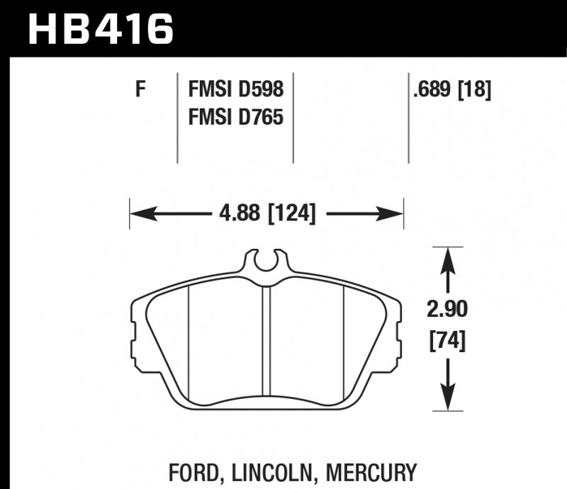 Колодки тормозные HB416F.689 HAWK HPS