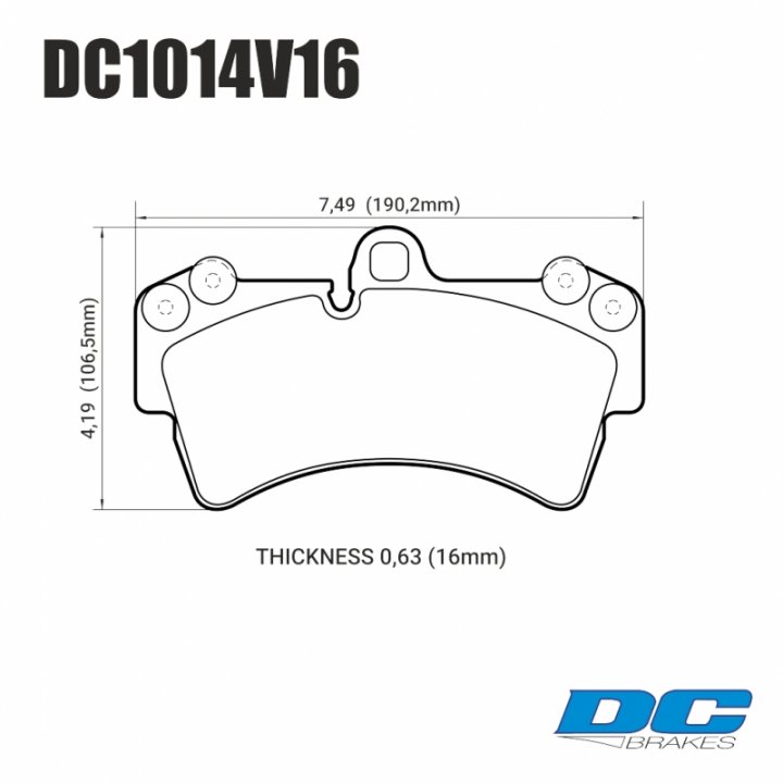 Колодки тормозные DC1014V16 DC brakes STR.S, перед PORSCHE Cayenne (955) / Audi Q7 / VW Touareg